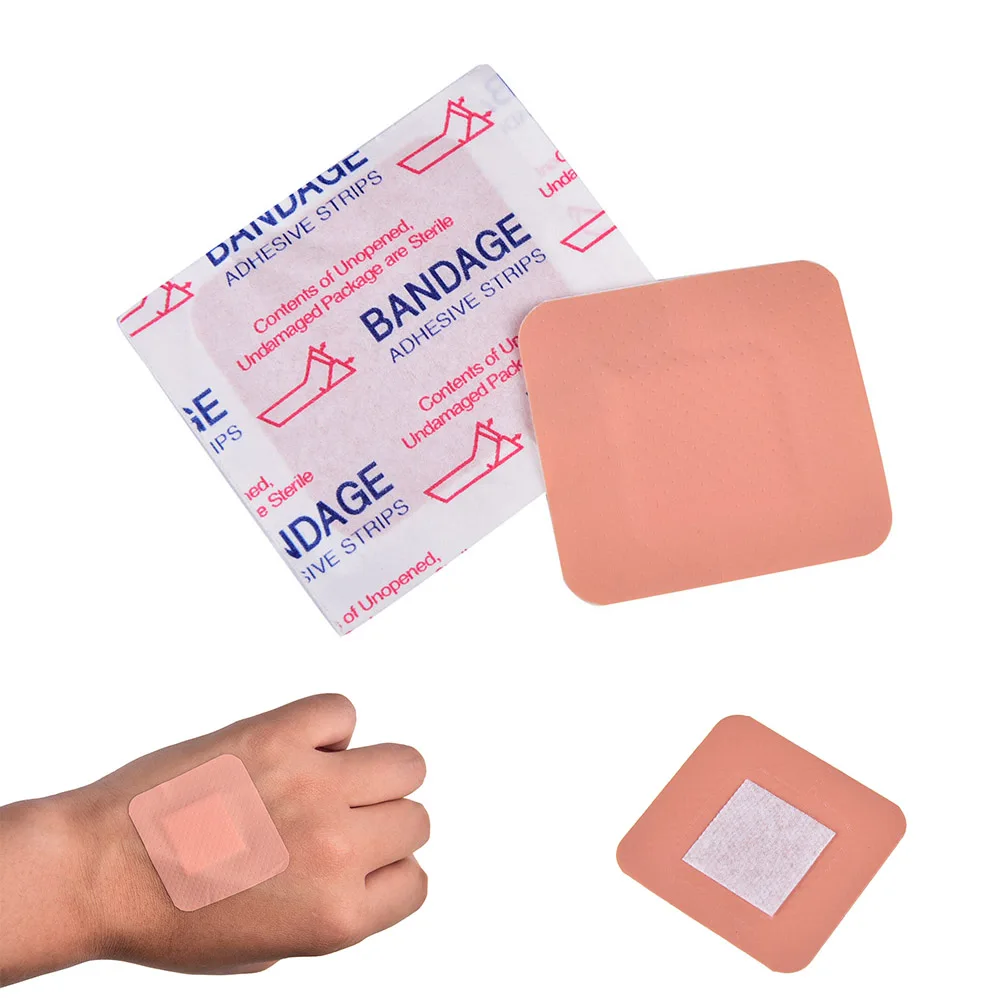 20Pcs Square Band Aid Disposable Sticking Plaster Bandage Waterproof Breathable Essential Hemostasis First Aid Family Pack