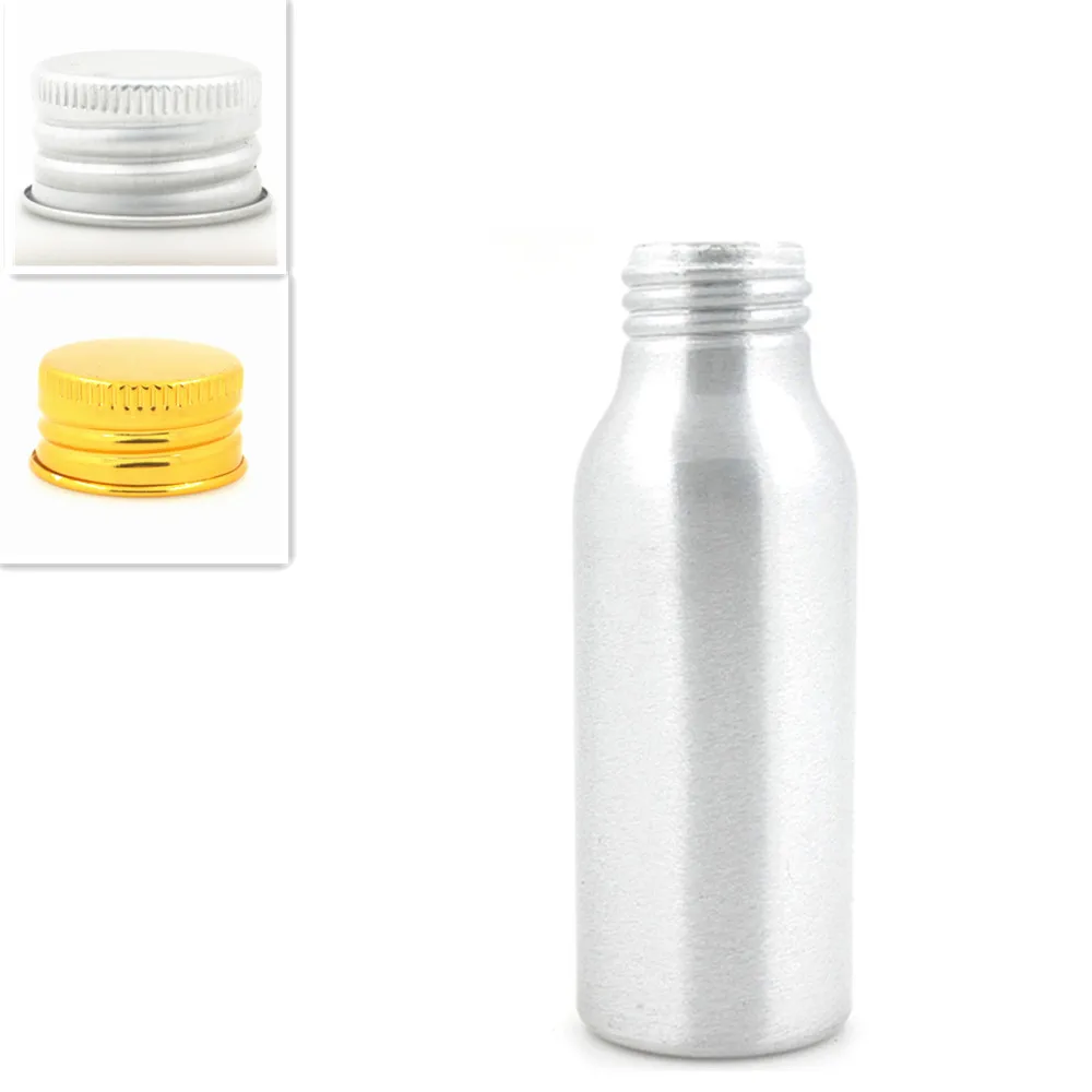 

2oz/60ml empty aluminum Bottles, sliver metal bottle with gold/silver Lined Aluminum Lid