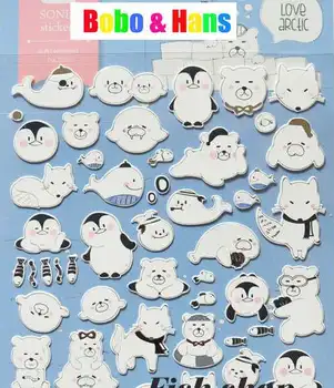

New 1 pcs/set cute arctic world style paper sticker Scrapbooking Decoration label Wholesale