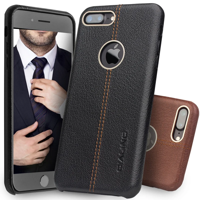 QIALINO Case for iPhone 7 Genuine Leather Back Luxury Cover Case for Apple iPhone plus 7