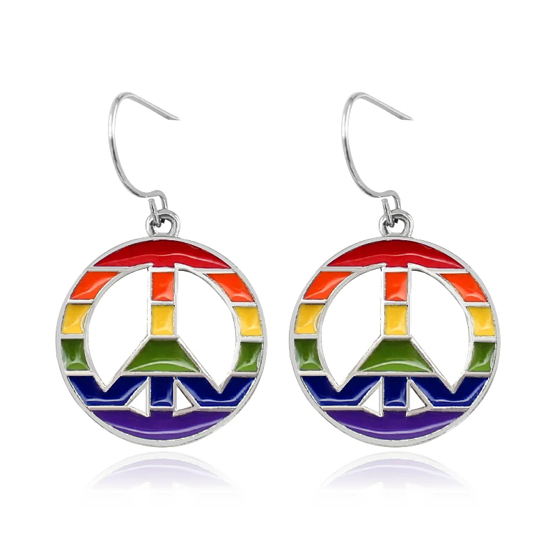 Miniature Circular Rainbow Hollowed Stripe Umbrella Enameled Earrings Exquisite Jewelry For Men Women | Украшения и аксессуары