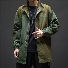 Fall Winter Mens Jackets Coats Long Windbreaker Back Split Plus Size Hip Hop Men Coat Clothing Streetwear Male Bomber Jackets