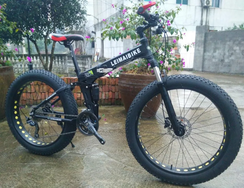 Perfect KALOSSE 26*4.0 inch tires  full suspenion   beach mountain bike  21/24/27/30 speed  Fat bicycle , bicicleta mountain bike 8