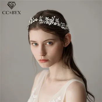 

CC Wedding Jewelry Headbands Hairbands Crown Pearl Flower Engagement Hair Accessories For Bridal Romantic Princess Fine Diy O360