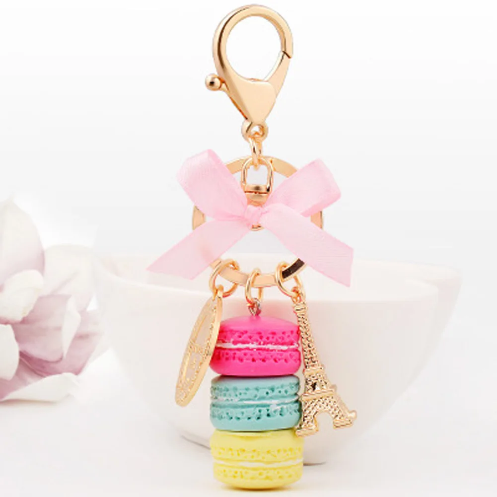 Hot sell Keychain Bag Charms France Macarons Effiel Tower Lover Christmas X'mas Key Chain Gifts for Her/Him Color Box | Украшения и