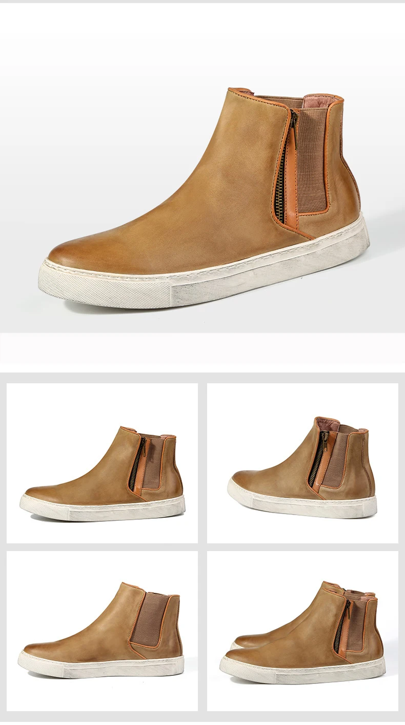 MYCOLEN/обувь из натуральной кожи; модные брендовые мужские короткие ботинки; мужские ботинки «Челси» без шнуровки; теплые зимние мужские ботинки