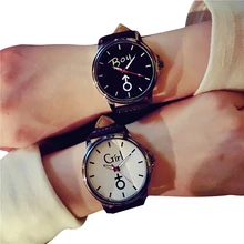 Модные часы для влюбленных для женщин s мужчин из искусственной кожи ремешок кварцевые часы для мужчин спортивные часы Женское платье наручные часы пара подарок