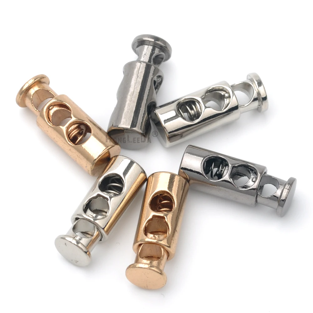 30pcs/lot 5mm hole round metal zinc alloy stoppers toggle cord locks