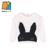 YKYY YAKUYIYI Autumn Cartoon Rabbit Pattern Girl Sweater Casual Baby Warm Tops Kids Pullovers Children Clothing