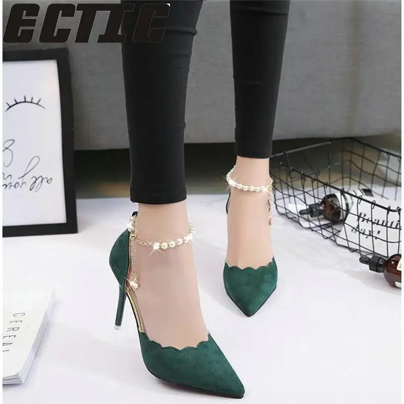 preço ECTIC Alta sapatos de salto alto moda feminina oco com sandálias de verão versão Coreana do fino respirável sapatos mulheres Bombas YA 10