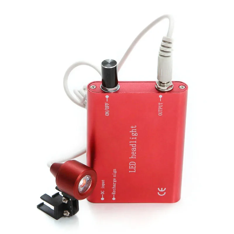 

Portable Red LED Head Light Lamp for Dental Surgical Medical Binocular Loupe
