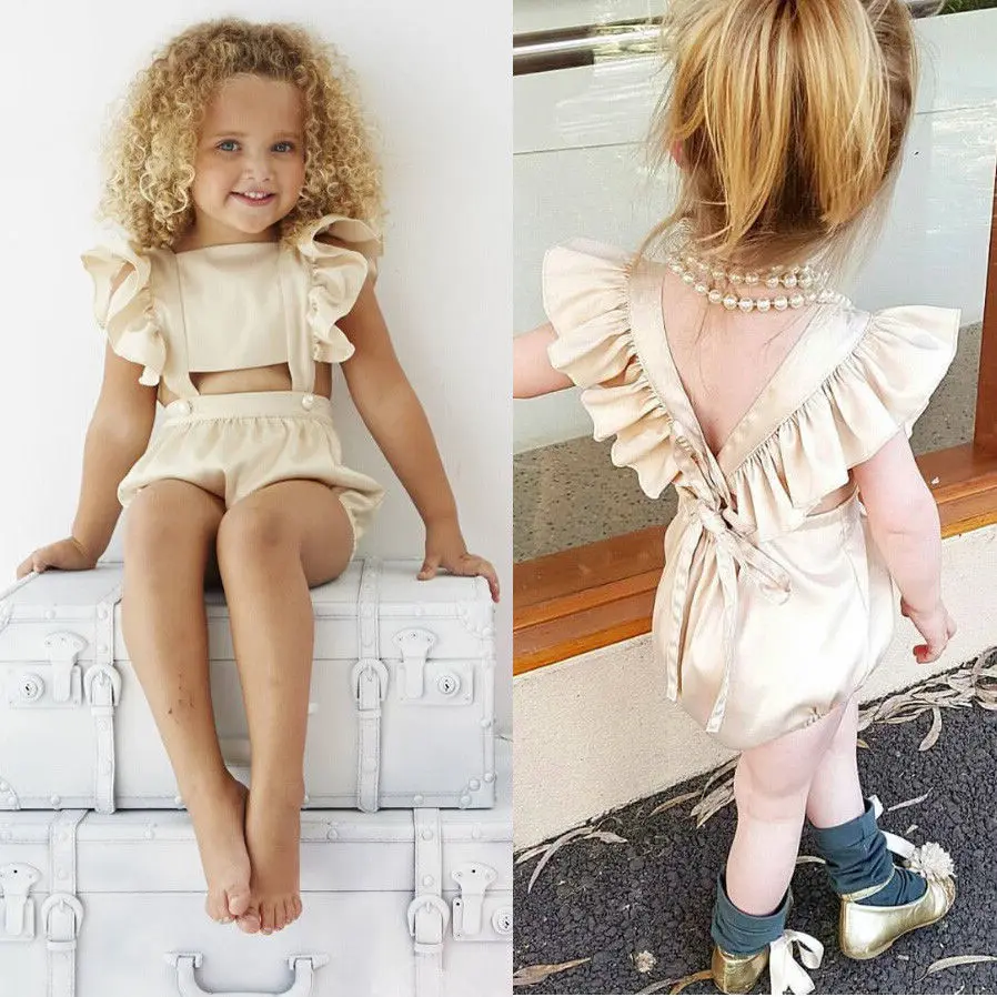 Toddler Baby Girl Kid Casual Outfit Bodysuit Romper Jumpsuit Sunsuit Clothes