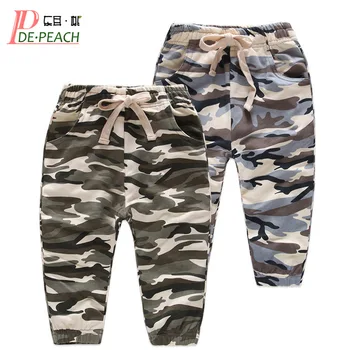 

DE PEACH 2-8 Years Baby Boy Camouflage Pants Children Casual Trousers 2018 Spring Autumn Cotton Boys Long Pants Kids Clothes