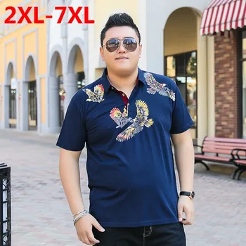 

2018 new Plus size 9XL 8XL 7XL 6XL 5XL Fashion Mens summer brand Cotton dragon ball lapel Short sleeves polo ralphmen pol shirt