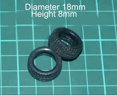 20 шт. RC буксир анти-столкновения шины диаметр 18 мм/28 мм миниатюрные колеса Mircro имитация шины украшения части для модели лодки - Цвет: D18xH8mm