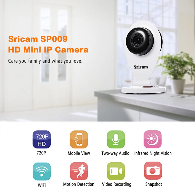 

New version ! Sricam SP009 HD IP Camera IR Cut Wifi Network Wireless Camera 720P CCTV Security Camera Home Security Baby Monitor