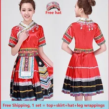 Древний Традиционный китайский национальный костюм размера плюс костюмы, одежда хмонг платье Мяо одежда древняя танцевальная одежда