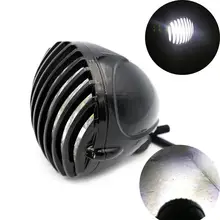 Motorcycle Bike Antique Style Bullet Halogen Headlight Fog Light Lamp Grill Cover For Harley Chopper Custom Motorbike