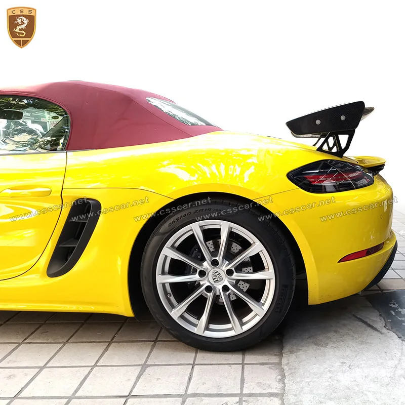 Новая в течение 16-18 Porsche Boxster& Cayman GT Стиль углеродного волокна автомобильные гонки по Задняя Крышка багажника крыло спойлер для 718 987 997 998 981