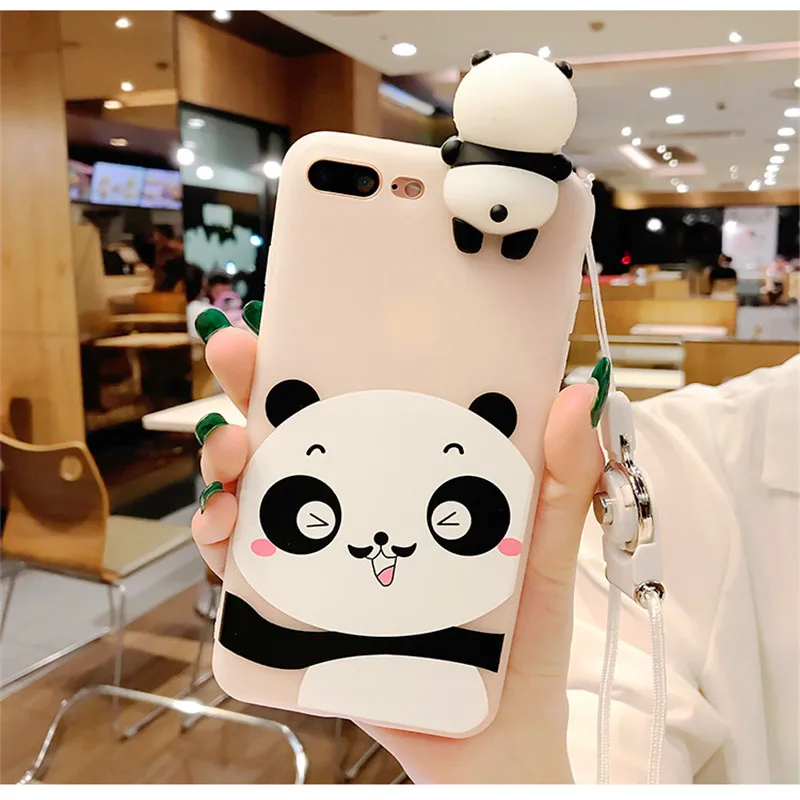 

phone cases Lovely interesting animal pandas design soft silicone TPU case cover for iphone 6 6S 7 8 plus X