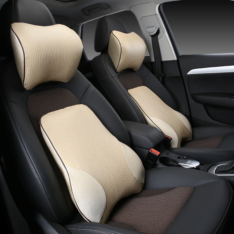 

Lumbar Support Cushion For Car And Headrest Neck Pillow Kit Ergonomically Design Universal Fit Major Car Seat