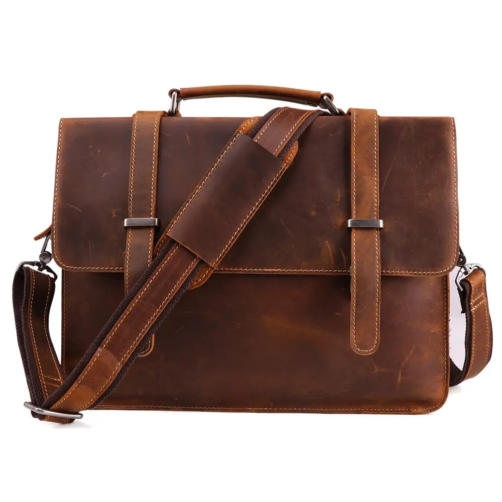 Men/'s Genuine Leather Business Briefcase Messenger Handbag Laptop Shoulder Bag