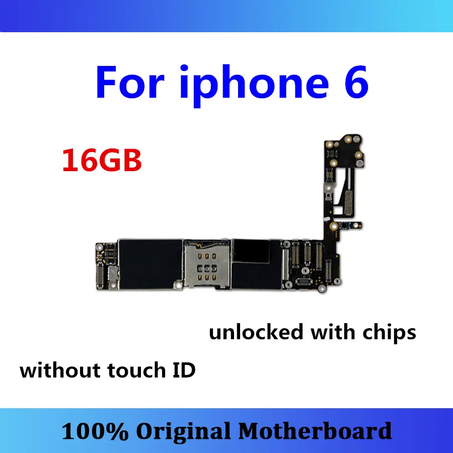 

Well-tested Original logic board unlocked for iphone 6 motherboard 16gb without touch ID with chips whole mainboard good working