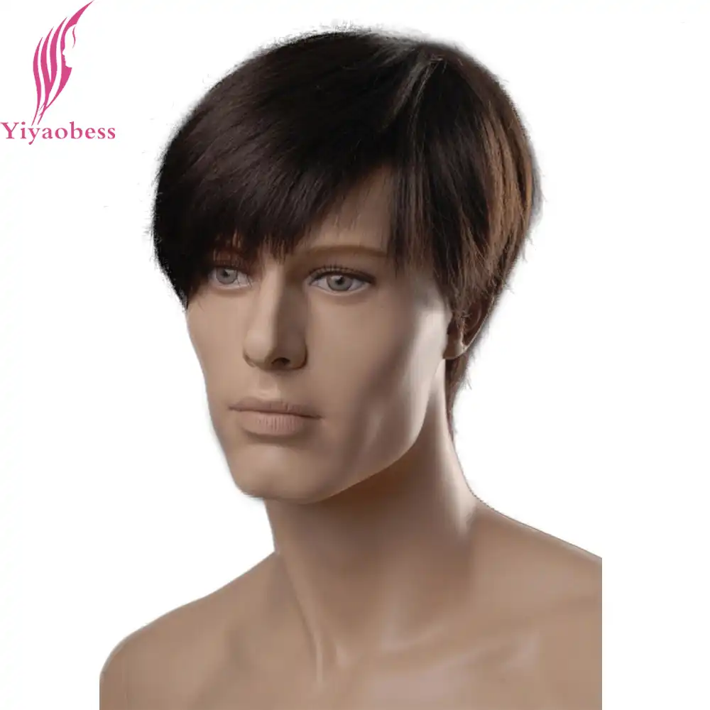 Yiyaobess 8 Dyujmov Termostojkie Sinteticheskie Pryamye Pricheski Korotkij Muzhskoj Parik Korichnevyj Naturalnyj Muzhskoj Volos Besplatnaya Dostavka Hair Free Shipping Hair Hairhair Natural Aliekspress