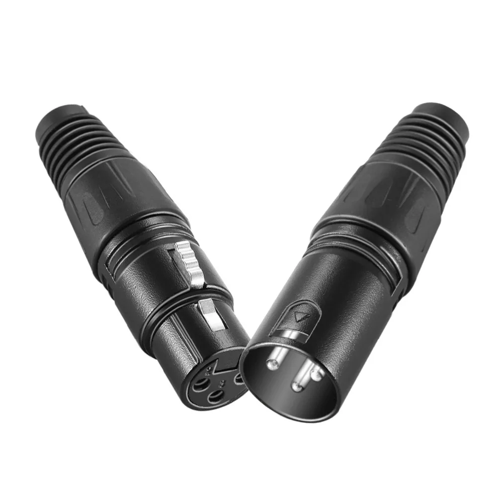 20-Piece 3 Pin XLR Mic Snake Plug  Connector - 10 Male and 10 Female Plug Cable