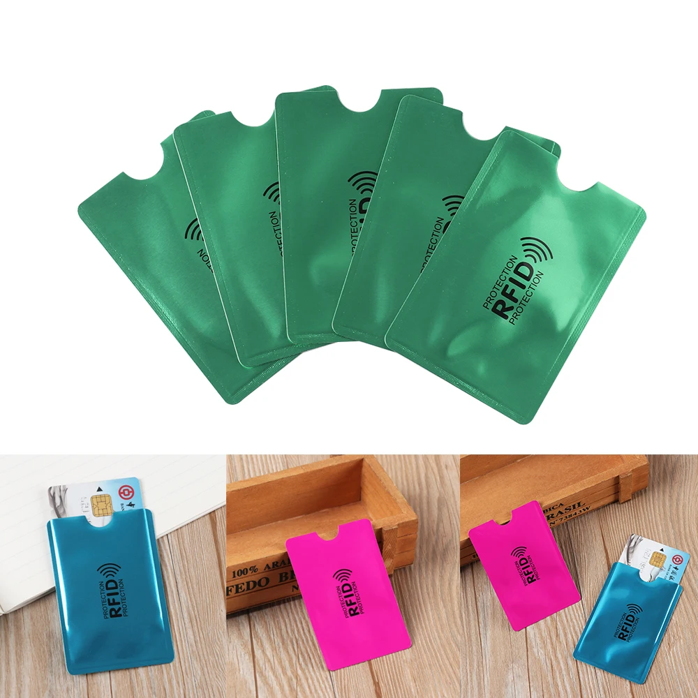

5PCS/Pack Rfid Wallet Smart Anti-theft Credit Card Holder Aluminium Blocking Reader Lock ID Card Holder Bank Case Protection