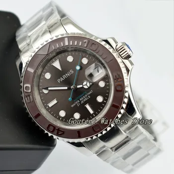 

41mm Parnis Ceramic Bezel Coffee Dial Automatic Men's Watch