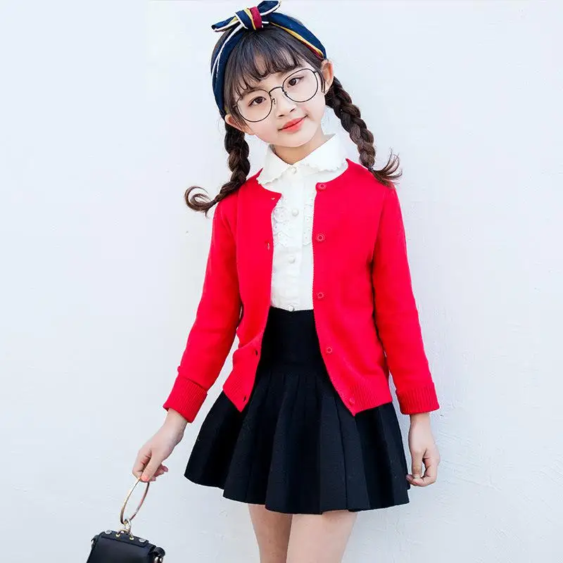 

2018 Back to School Outfits Autumn Children Clothing Cardigan Sweater Baby Boy Knitted Sweaters Kids Clothes Pull Fille 10 12 14