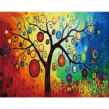 

Frameless pictures Painting By Numbers DIY Digital Oil Painting On canvas Romantic 50x65cm Lucky tree Home decoration