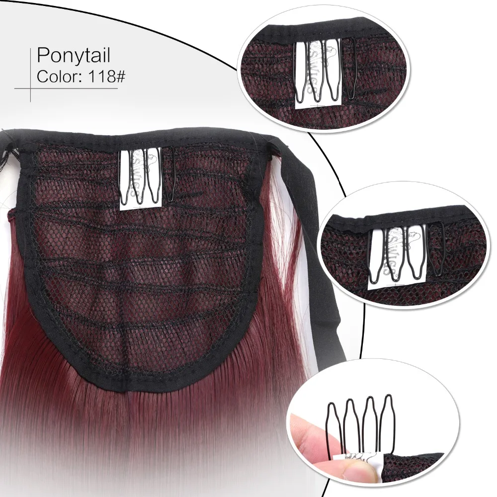 

Neitsi Straight Long Clip In Hair Tail False Hair Ponytail Hairpiece With Hairpins Synthetic Hair 118#