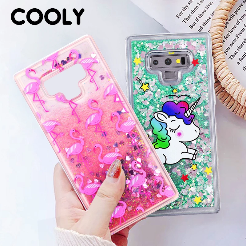 

COOLY Liquid Case For Samsung Galaxy S10 S10e S9 S8 Plus S7 S6 Edge S5 Cases on Note 9 8 Coque Soft TPU Silicone Glitter Cover