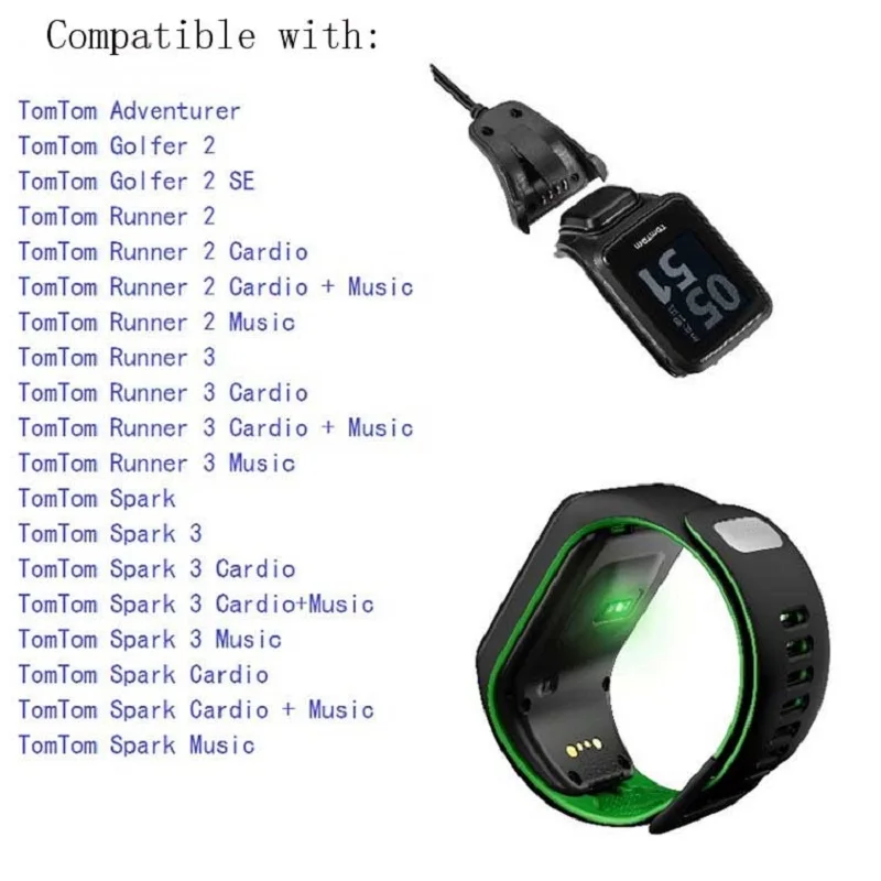 USB Кабель зарядного устройства для TomTom Runner 2 3 Spark Adventurer Golfer 2 зарядная док-станция передача данных кабель питания шнур провод