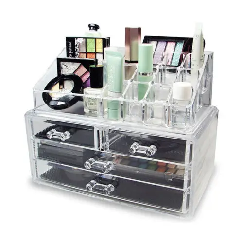 

Clear Cosmetic Organizer Acrylic Makeup Case Jewelry Display Box Storage Drawers