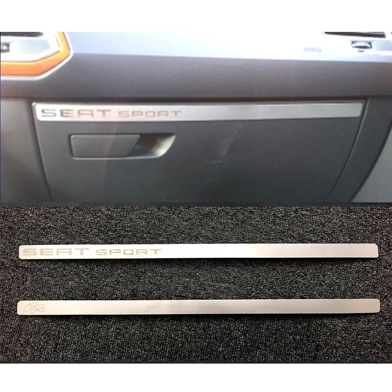 for SEAT ATECA XCELLENCE PLUS FR Stainless Steel Glove Compartment Strip Trim Sticker Car Styling Accessories