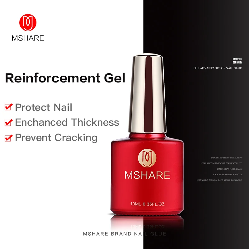 10ML MSHARE Reinforcement Gel Cleaning / No Clean Top Coat Base Coat UV Gel Polish Nail Art
