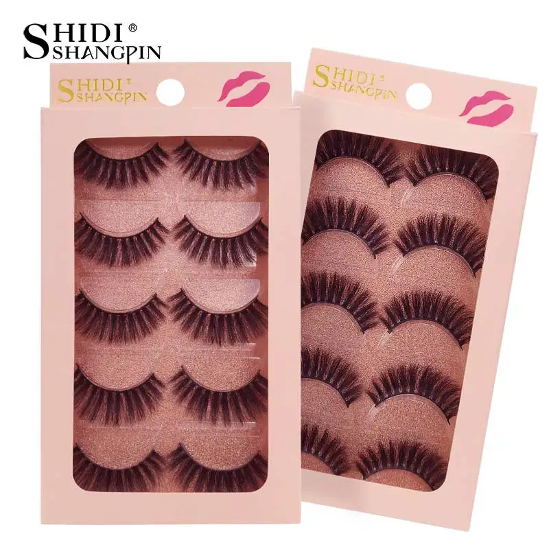 

SHIDISHANGPIN 3d mink lashes hand made makeup false eyelash natural long false eyelashes 1 box makeup full strip lashes G900-904