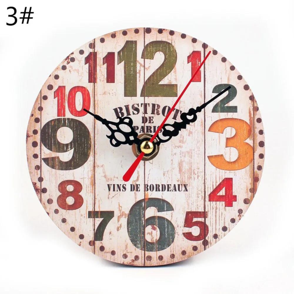 

Creative Retro Wooden Round Square Wall Clock European Circular Wooden Clock Modern Design Vintage Rustic Office Cafe Decor