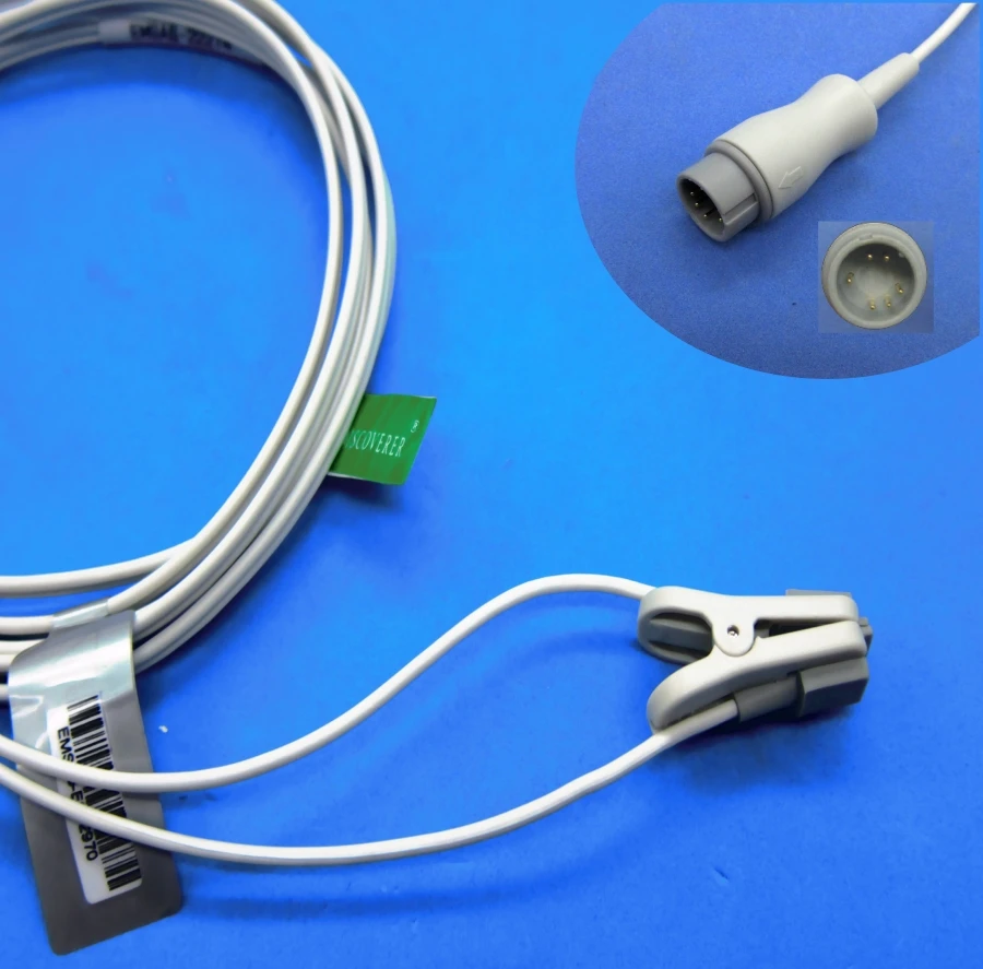 Long cable child or neonate ear clip spo2 sensor for zoncare analog patient monitor |