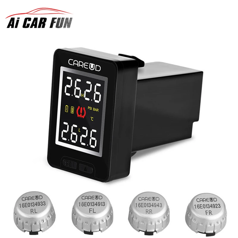 

U912 TPMS for Toyota Car Tire Pressure Wireless Monitoring System LCD Display Embedded Monitor with 4 External Sensors