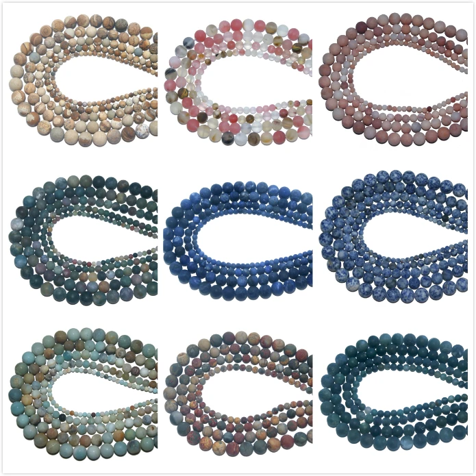 

Wholesale Dull Polish Matte Natural Stone Bead Amethysts Agates For Jewelry Making Charm DIY Bracelet Necklace 4 6 8 10 MM