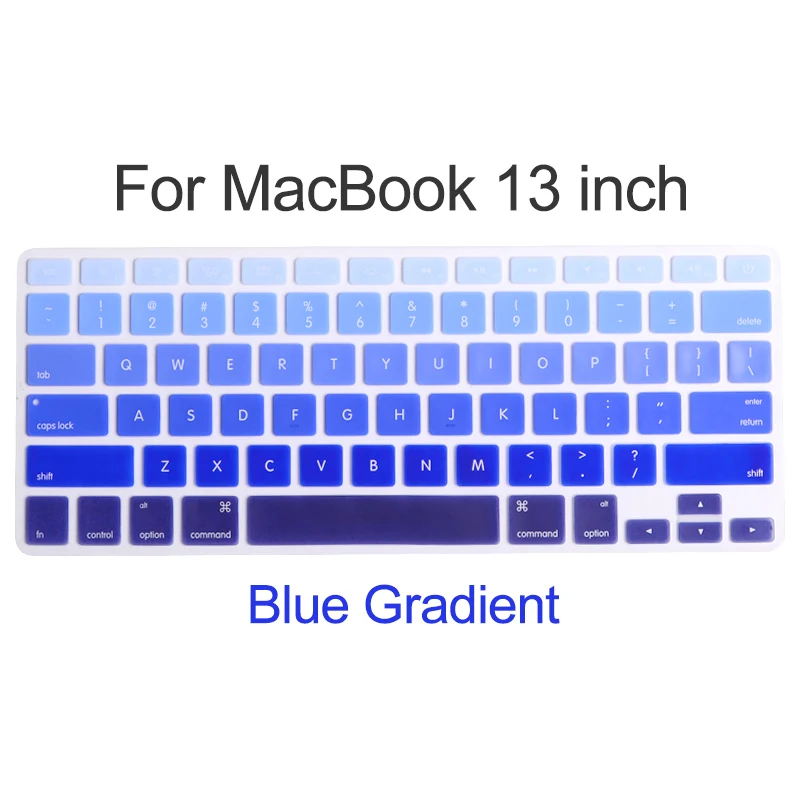 13 15 Blue Gradient Dhl ИЛИ ems 200 шт чехол для клавиатуры для MacBook Air 11 13 дюймов Pro 13 15 retina US Алфавит градиентные наклейки протектор - Цвет: 13 15 Blue Gradient