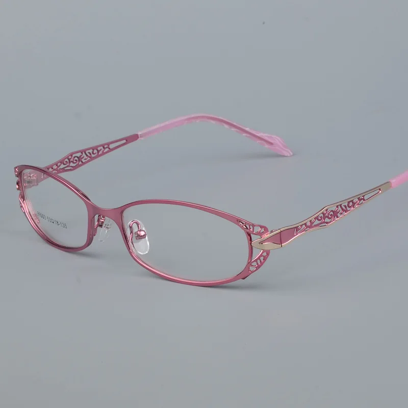 JIE. B титановый сплав Элегантные женские очки оправа Женские винтажные оптические очки Обычная оправа для очков при близорукости очки - Цвет оправы: Розовый