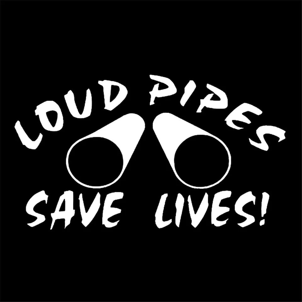 14.5cm8cm Car Styling Funny LOUD PIPES SAVE LIVES Vinyl Window Car Stickers BlackSilverLaser (3)