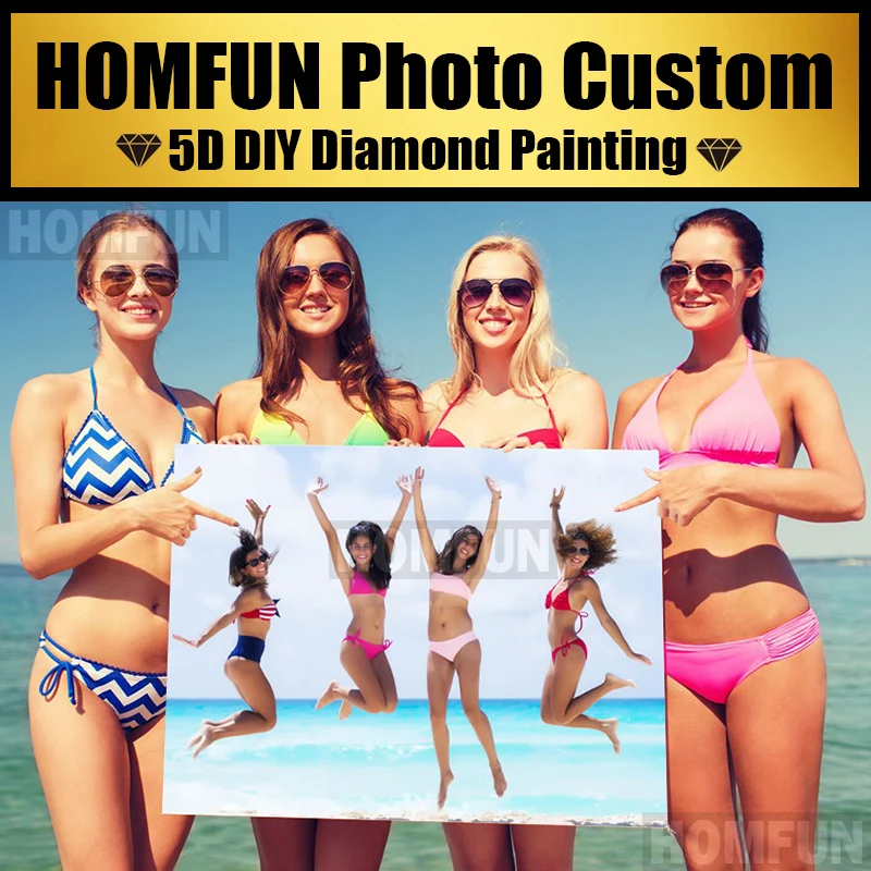

HOMFUN Diy Photo Custom Diamond Painting Picture Of Rhinestones Diamond Embroidery Beadwork Cross Stitch 5d For Home Decoration
