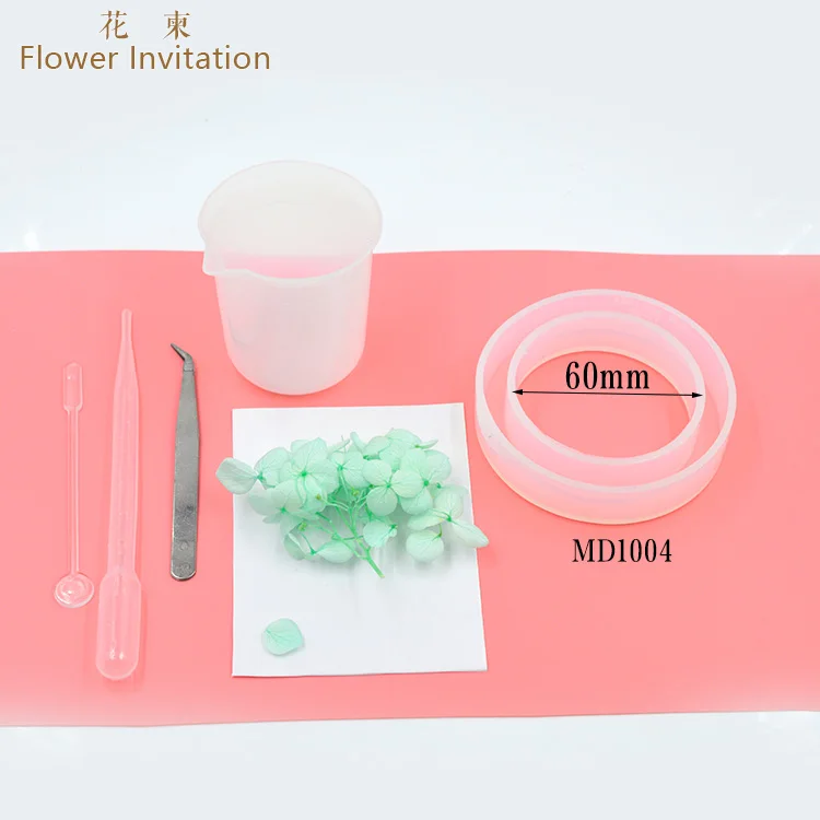 Цветок приглашение Руководство DIY сушеный цветок браслет смола Гортензия новичок базовый набор сумок