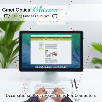 Gmei Optical 1.61 High Index Computer Office Work Digital Free Form Progressive Lenses for Eye Protection 2 Pieces - Category 🛒 Apparel Accessories